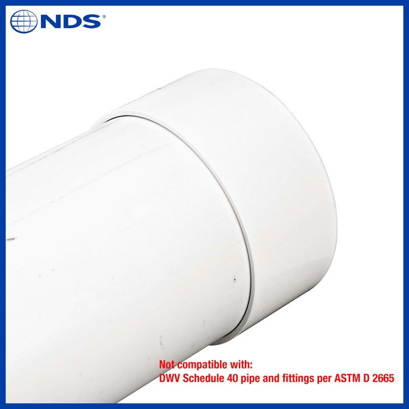 NDS 6P06 PVC S&D Cap, 6-Inch, Makes Solvent-Weld Connections, for Use with 6-Inch Sewer and Drain Pipe, White - Image 5
